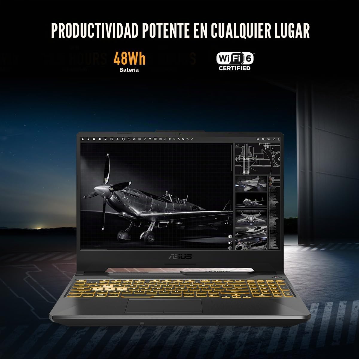 ASUS TUF Gaming A15 Ordenador portátil de juegos, Pantalla FHD de 15,6 pulgadas 16:9 144 Hz, Procesador AMD Ryzen 5 7535HS, Tarjeta gráfica NVIDIA GeForce RTX 3050, 16 GB DDR5, 512 GB SSD PCIe Gen 4.0