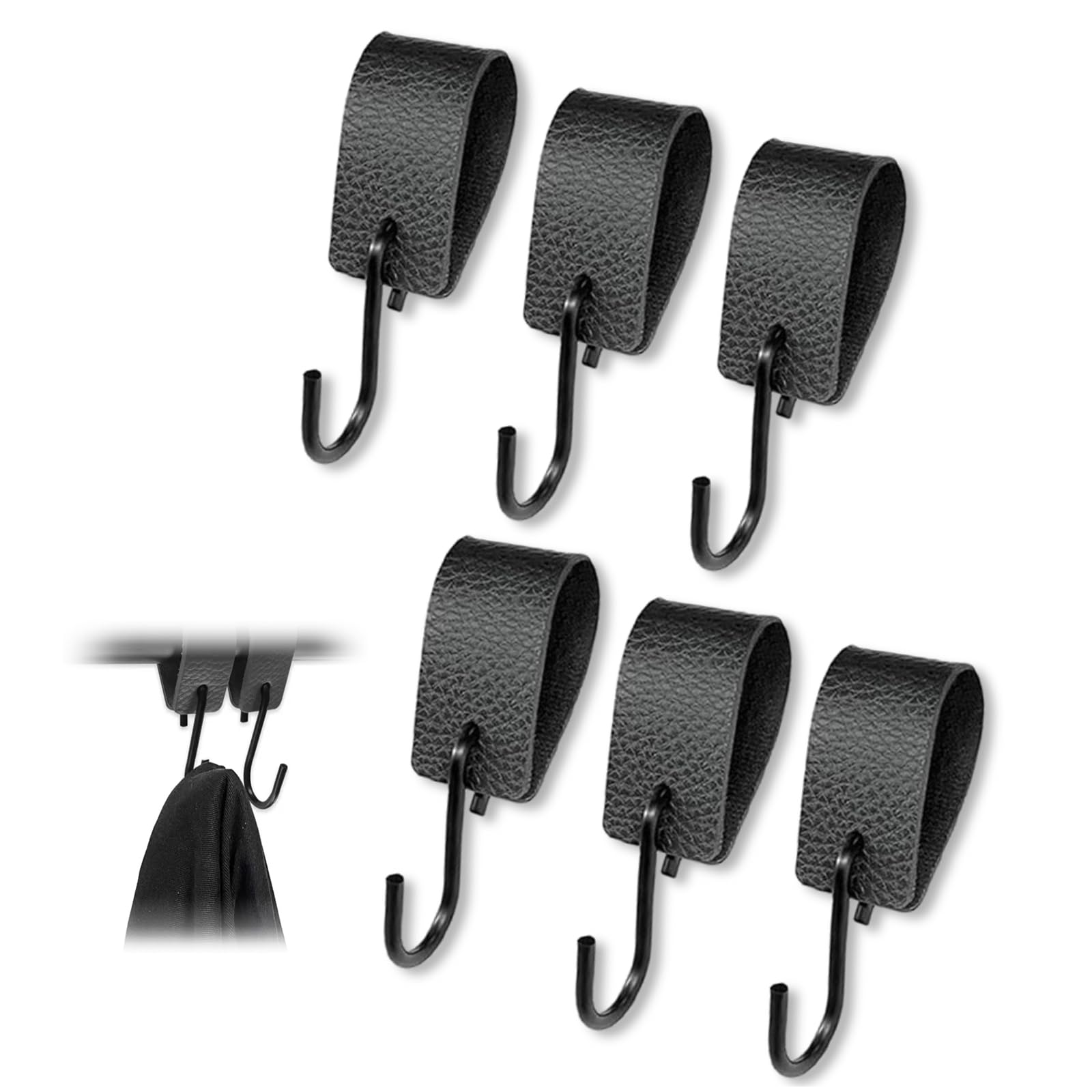 10 Stück S-Haken Mit Lederschlaufen - Edelstahl Haken Für Kleiderstangen