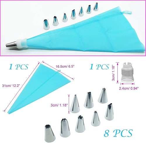 Miniatura 4 de Woohome Juego de 18 moldes de silicona para decoración de tartas y serpientes mágicas para diseñar tus pasteles de cualquier forma, tazas de