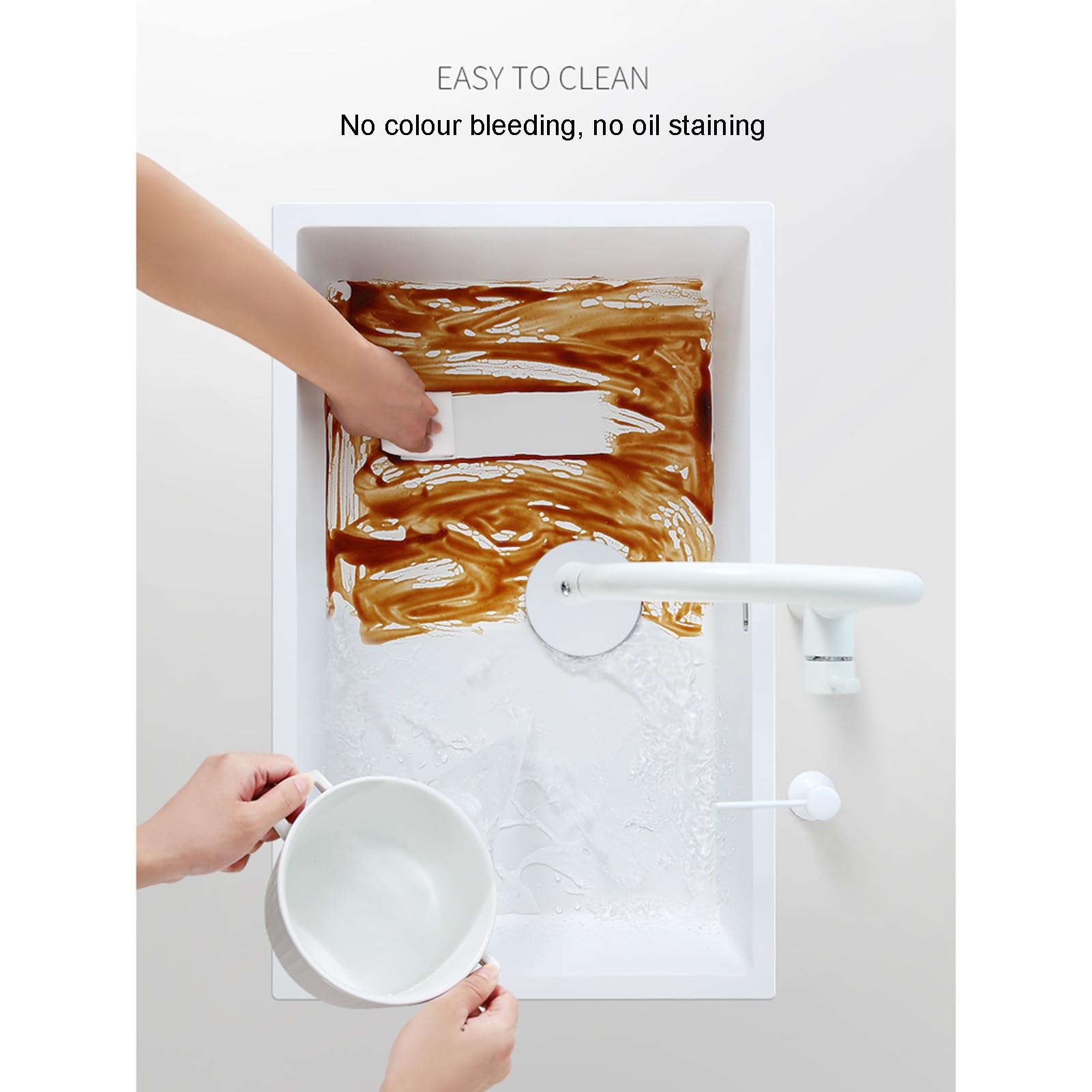 Amazon｜キッチンシンク、クリーム色の家庭用シンク、はめ込み式手作り