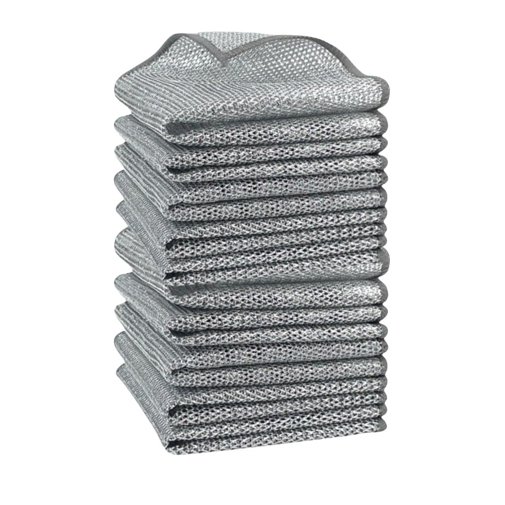 HESBITEUL10Packs Premium Dish Scrubbers: 2-Layer Textured Surface for Quick Suds & Grease Removal, Heavy-Duty Kitchen Utensil Cleaners