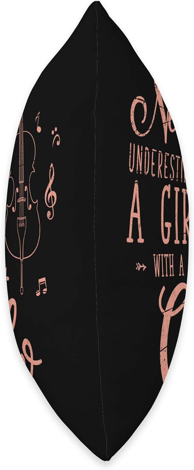 Never Underestimate A Girl With A Cello Throw Pillow