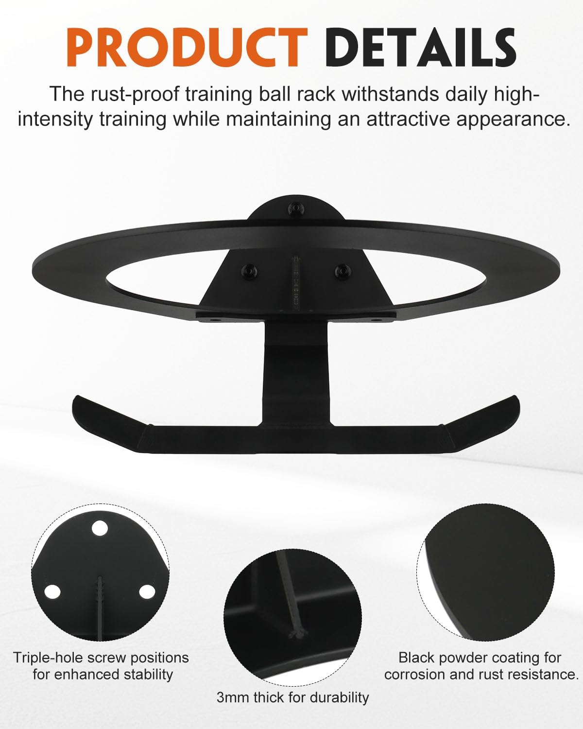 MUZIK Medicine Ball Rack Weighted Vest Wall Mount, 440lbs for Medicine Balls, Vest, Resistance Bands, Space Saving 8.9" Gym Organizer for Home & Commercial Use