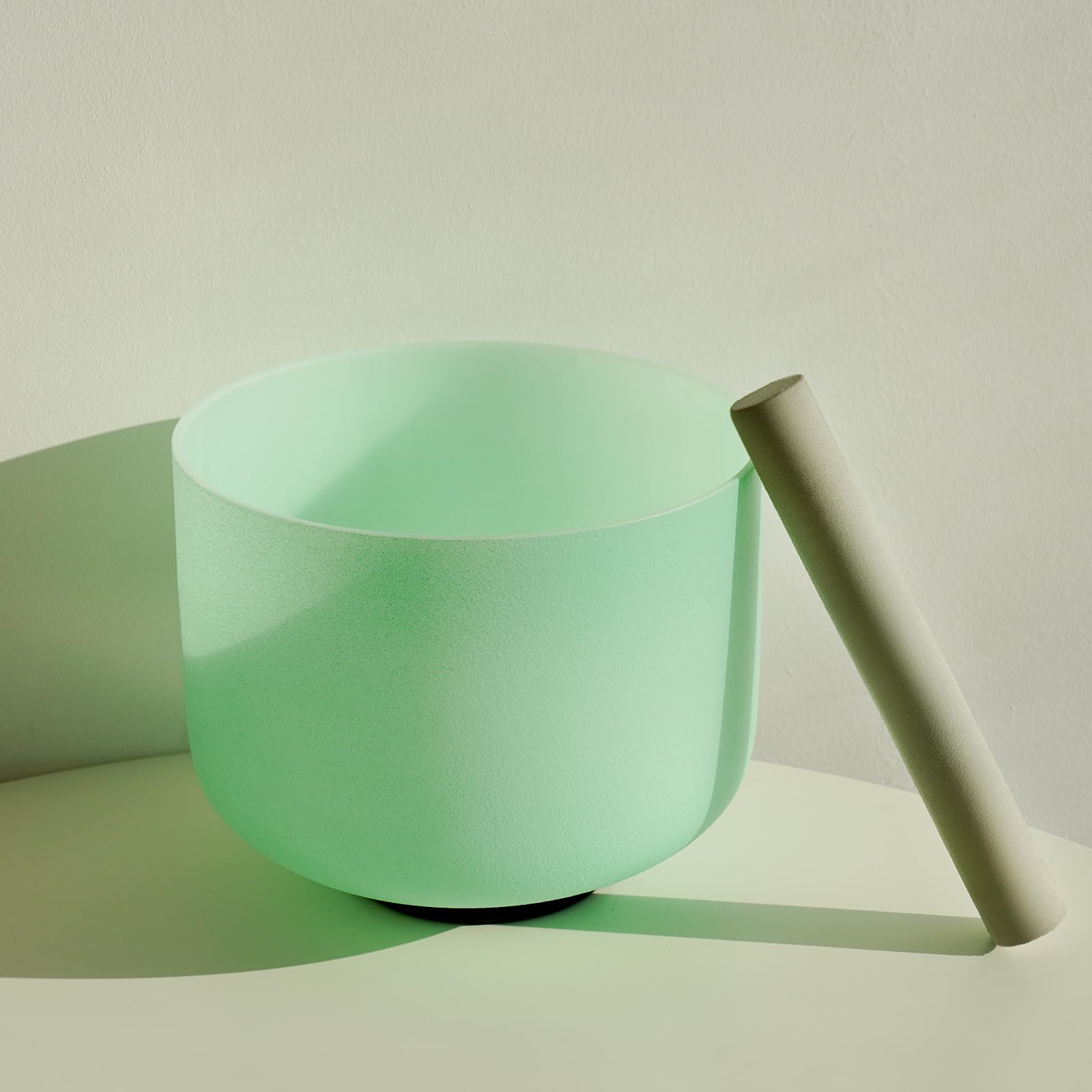 Hye-eun Set di 7 campane tibetane in cristallo da 432 Hz, color verde menta, in quarzo smerigliato, per chakra, con 2 custodie per il trasporto, per pulire e alleviare lo stress, consapevolezza