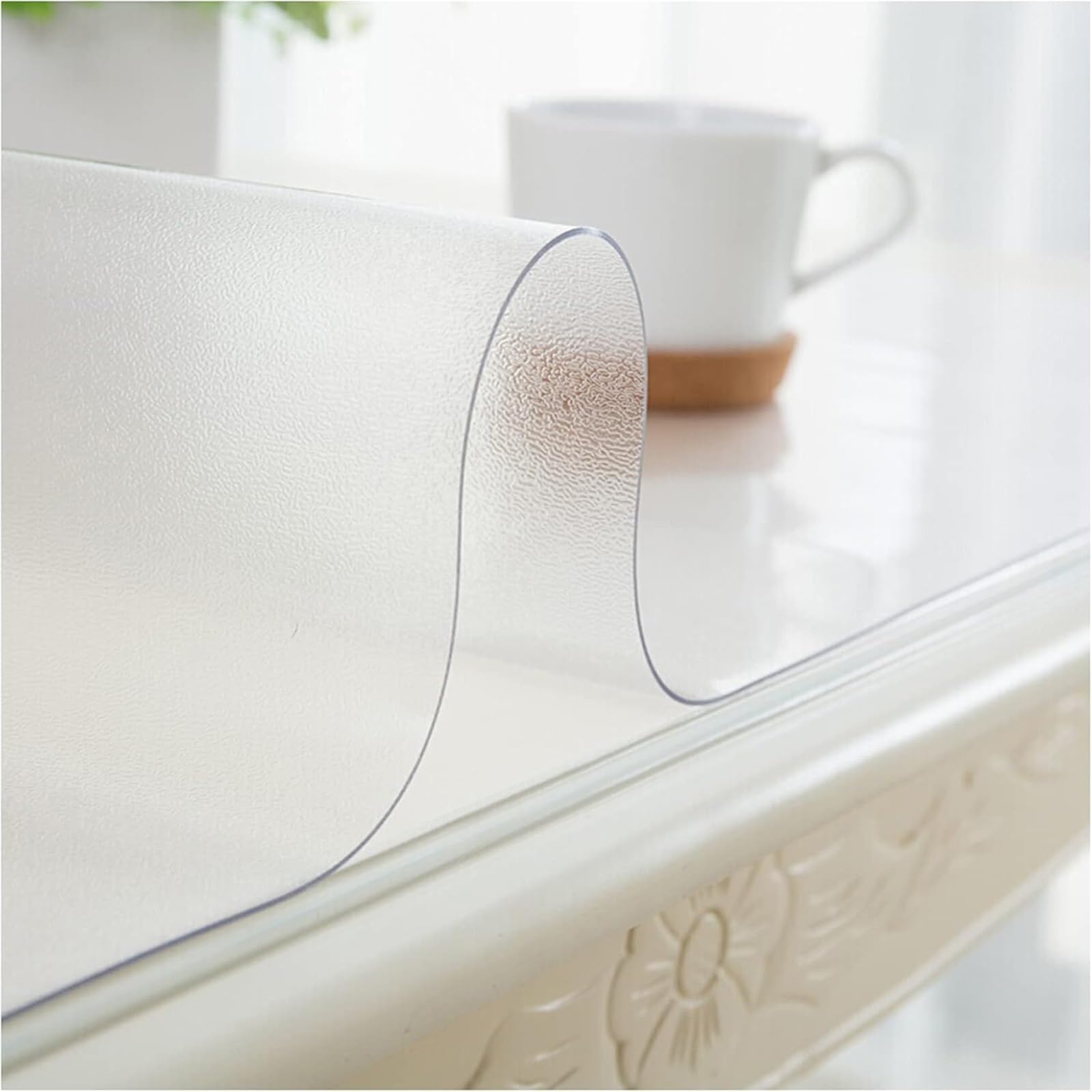 Tappetino da Scrivania in PVC Trasparente, Antiscivolo, Spessore 2mm, Sottomano da Scrivania Antiscivolo, Protezione per Scrivania per Ufficio, Casa, Scuola(Glassato,70 cm × 90 cm（ 28'' x 35'' ）)