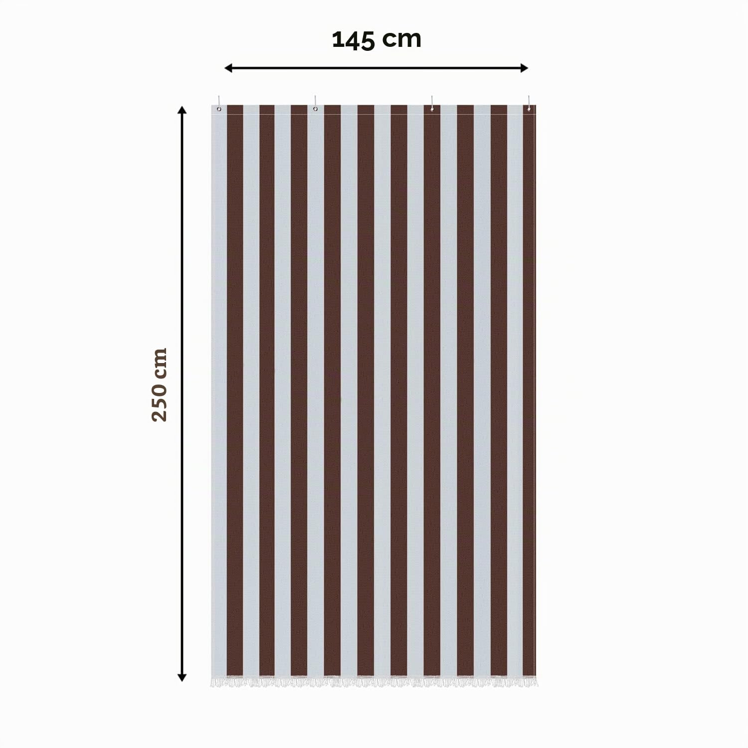 Rideau de Soleil ombragé Maison avec kit de Crochets et Anneaux en Tissu résistant indéchirable pour extérieur véranda terrasse Balcon Porte fenêtre Jardin Campeur Gazebo Lavable 150 x 250 cm (2)