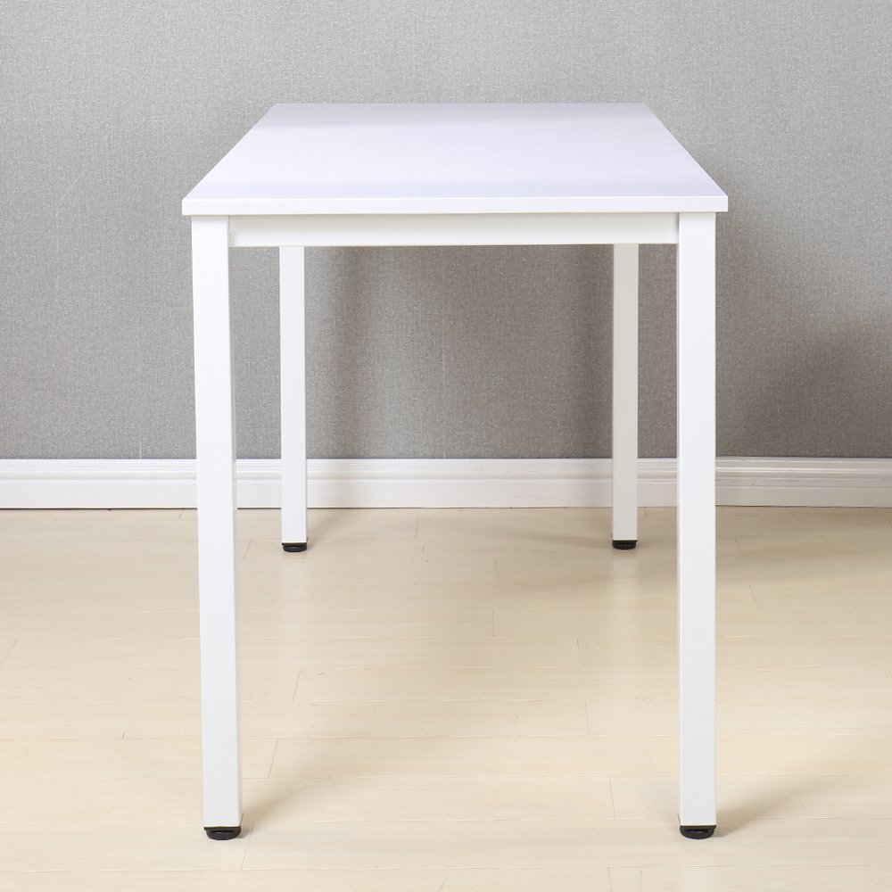 sogesfurniture Scrivanie 120x60cm Tavolo per Computer Ufficio Postazioni di Lavoro Scrivania PC Tavolo da Pranzo Moderno in Acciaio Legno, Bianco AC3W-120-SF
