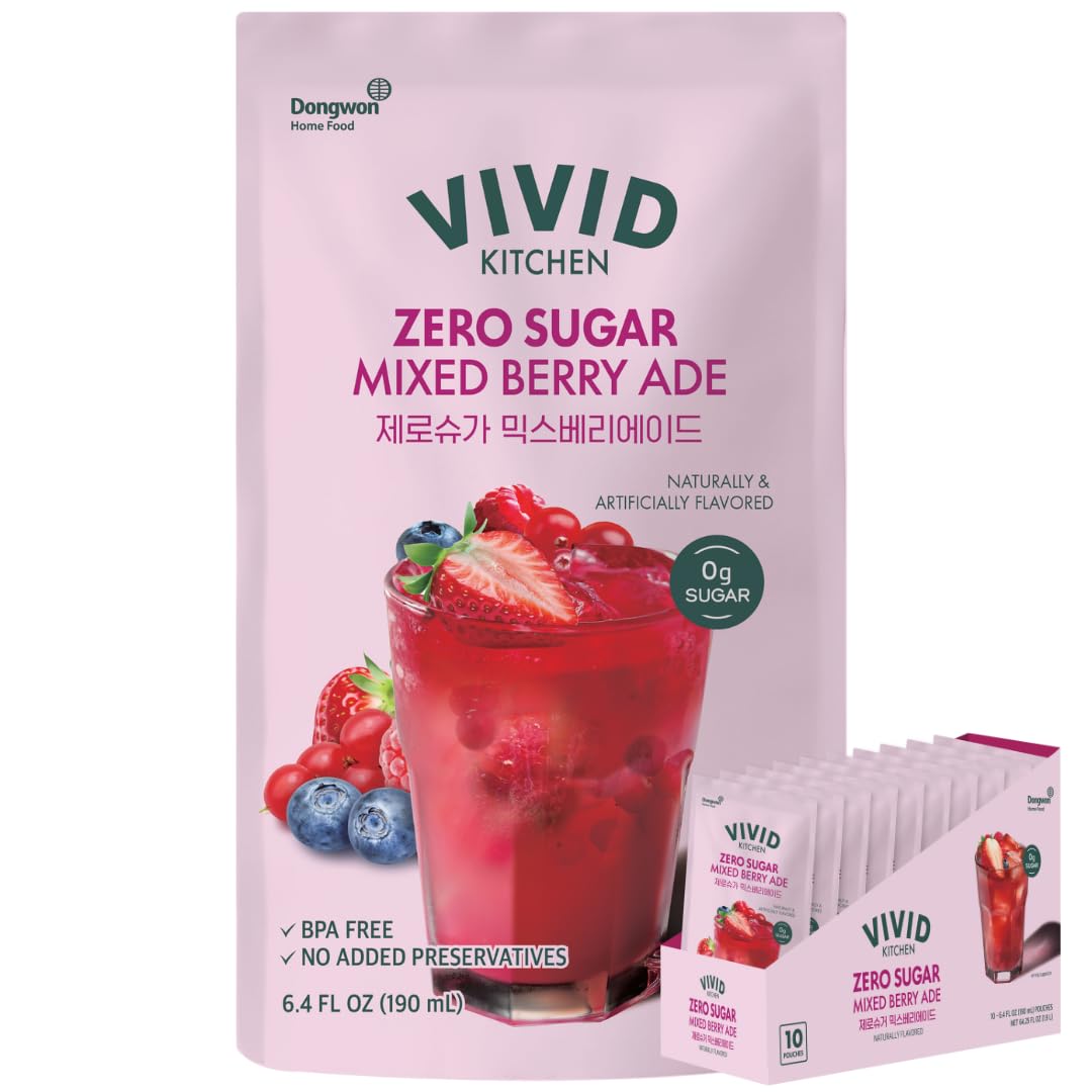 Amazon.com : VIVID KITCHEN | Mixed Berry Ade Pouch drinks – Zero