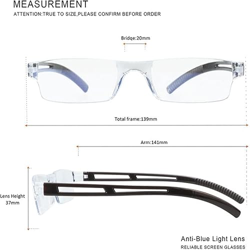 Miniatura 9 de Paquete de 8 anteojos de lectura, anteojos de lectura para computadora con bloqueo de luz azul para mujeres y hombres, lentes de lectura ligeros