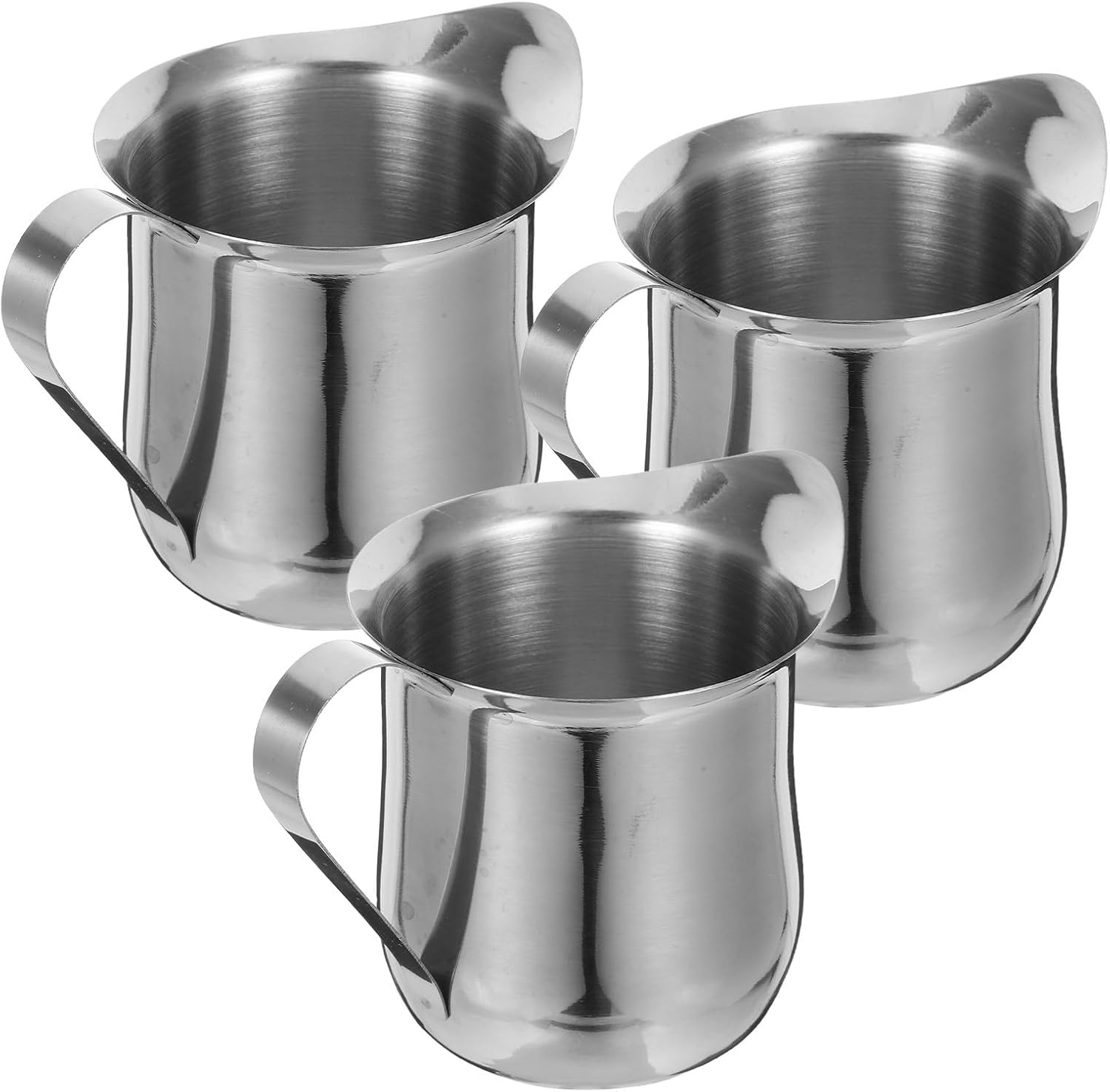 3pcs Small Stainless Steel Milk Frothing Pitcher Set 240ml Coffee Frother Jug for Espresso Latte Art Cappuccino Milk Jug for Home and Cafe Use