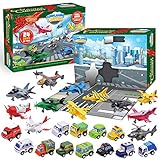 JOYIN 2021 Calendario de Adviento para Niños, 24 Días de Cuenta Atrás de Navidad, Juguetes para Niños con Aviones y Vehículos