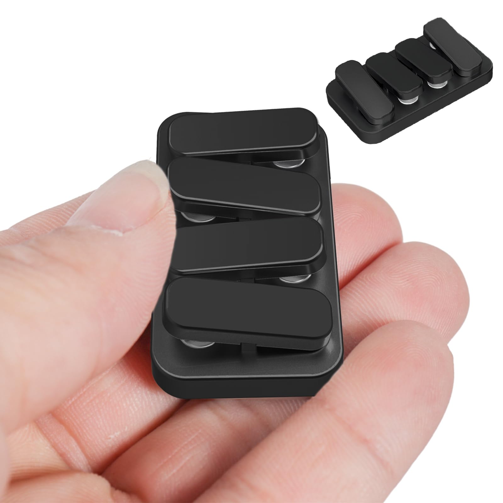 Metal Fidget Slider EDC Fidget Clicker Haptic Slider Fidget Toys Adults… (Matte Black) - Matte Black