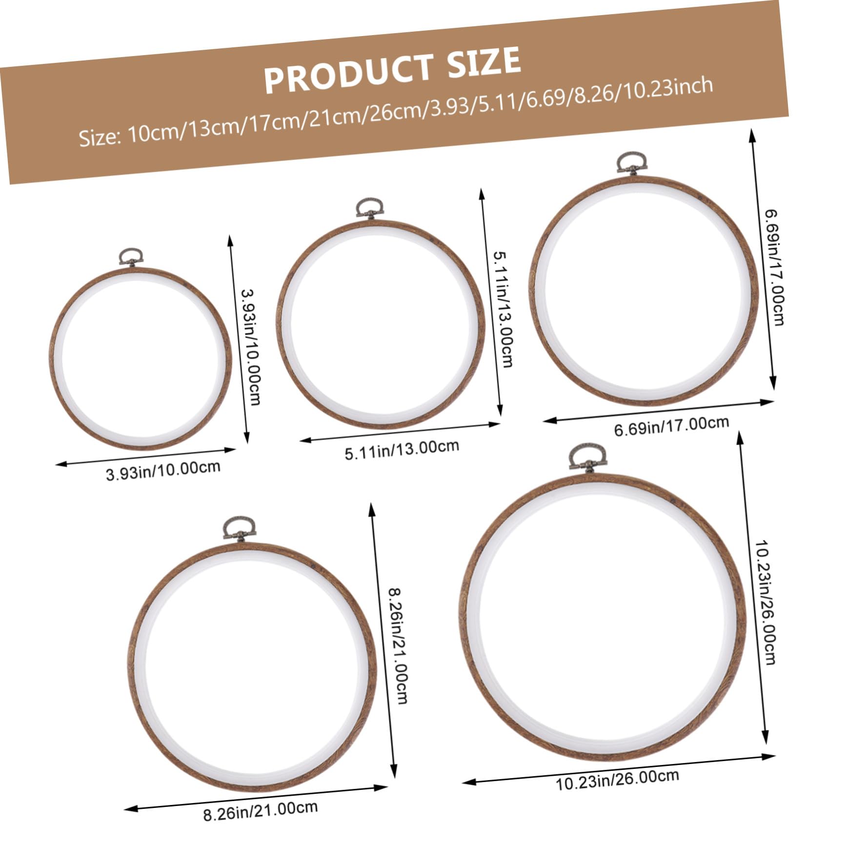 Mipcase 5 Piezas Marco De Flores Para Bordar Plástico Aros De Bordar Portátiles Círculos De Bordado Para Suministros De Bordado Perfectos Para Diy Casa