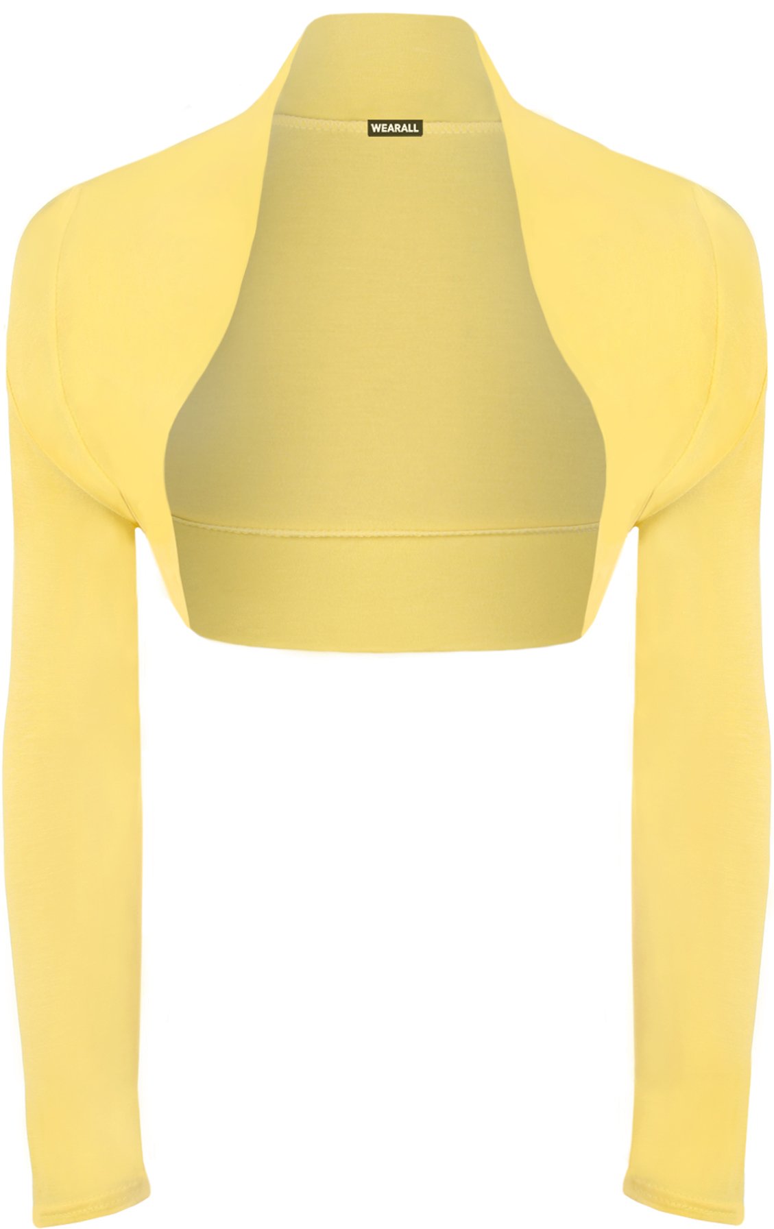 Wearall Women's Yellow Long Sleeve Shrug Bolero Cardigan Top 20-22