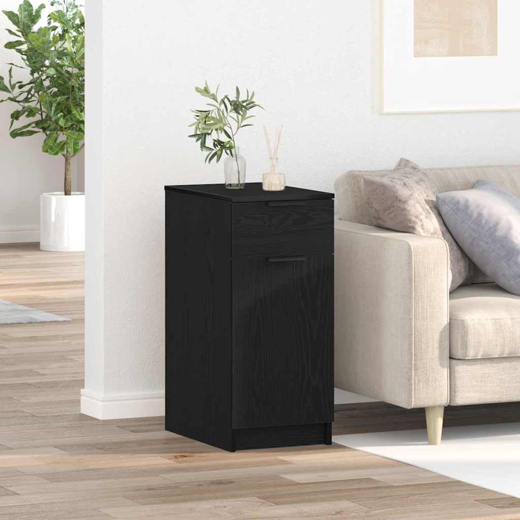 vidaXL Armario de Oficina Roble Negro 33 x 50 x 75 cm, Mueble de salón, Armario Rectangular, Moderno en Madera, práctico para organizar y Decorar el hogar