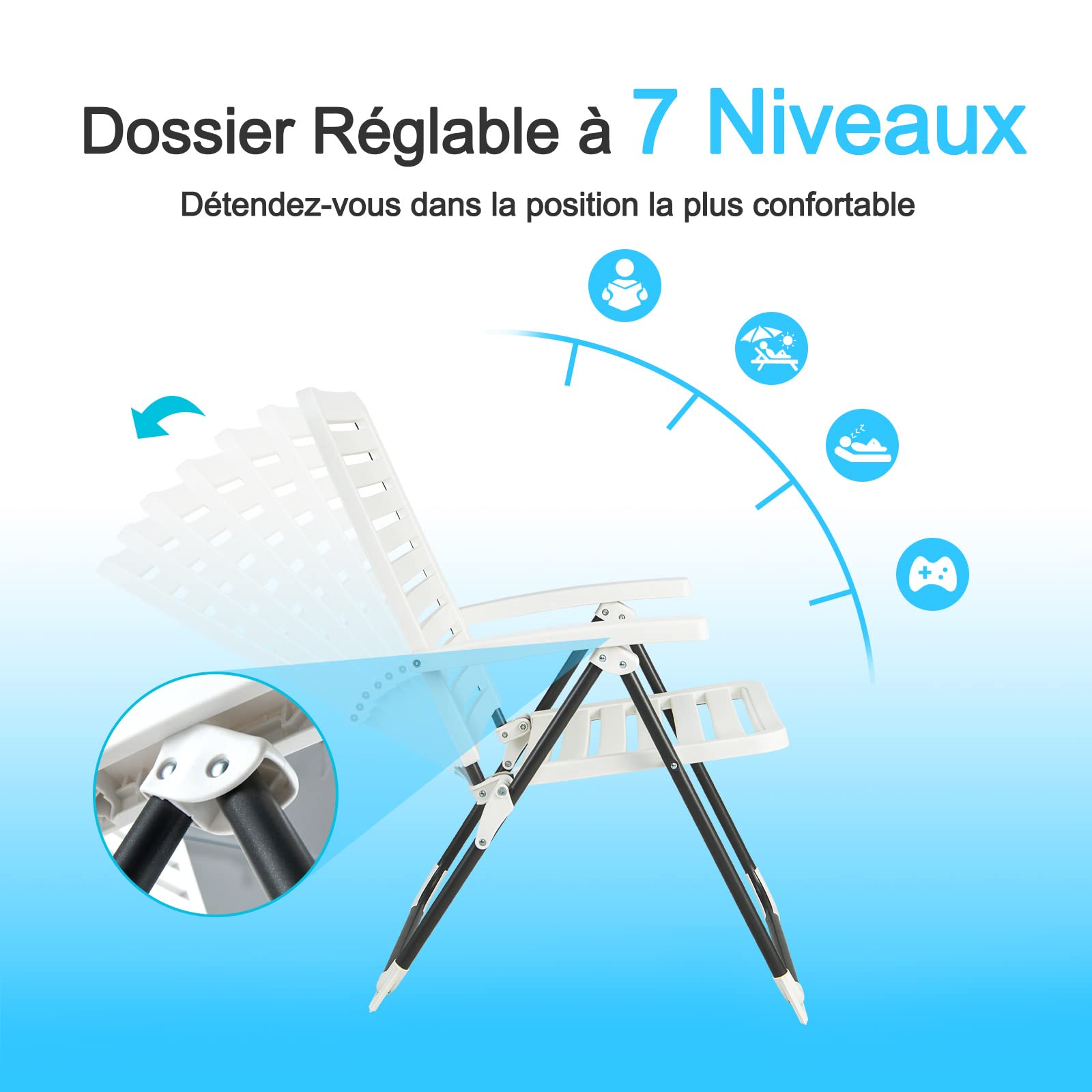 COSTWAY Chaise de Jardin Extérieur Pliable, Poignée et Dossier, Trou de Drainage, Cadre en PE, Chaise de Sol sans Pieds, Bleu - Jardin COSTWAY Chaise de Jardin Extérieur Pliable, Poignée et Dossier, Trou de Drainage, Cadre en PE, Chaise de Sol sans Pieds, Bleu - Jardin