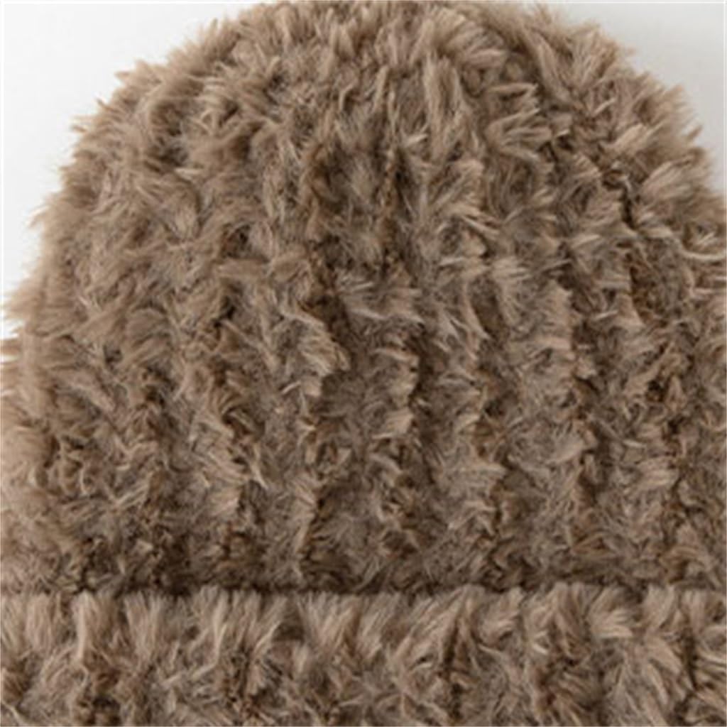 Autumn and Winter Big Circumference Warm Plush Hat Ear Protection Loose Knitted Wool Hat