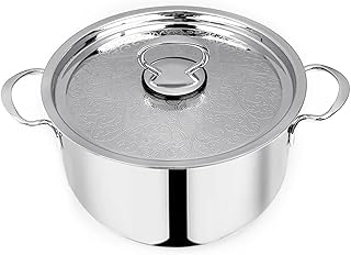 Pradeep Stainless Steel Cookpot with Lid (Bello)|20CM,3.3L Capacity| Sandwich Bottom for Even Heating |Elegant SS Design L...