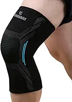 Joelheira de Compressão Armor Ortopédica Elástica Profissional para proteção e recuperação do joelho Premium Rubber Fit (Azul, Médio)