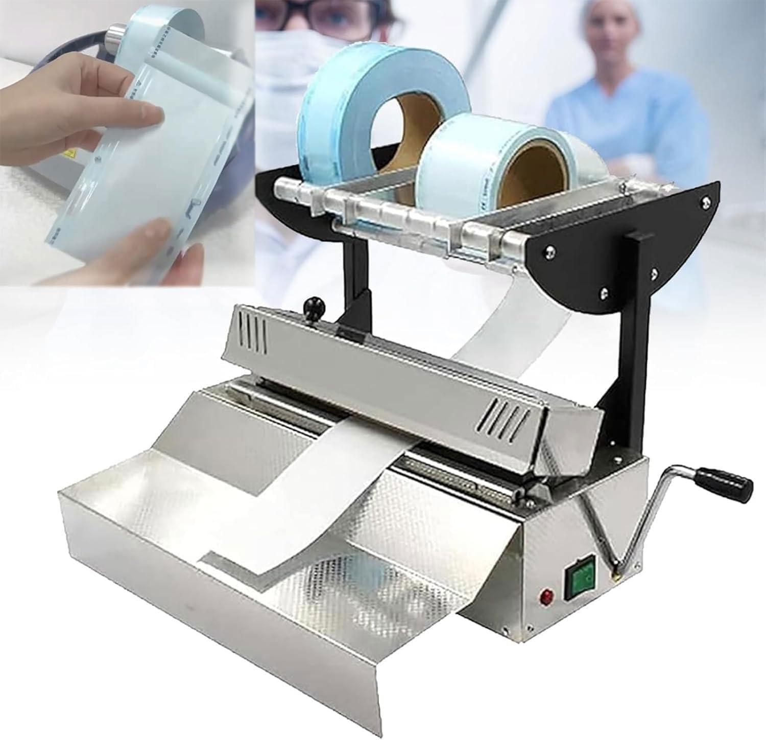 Máquina selladora térmica automática, acero inoxidable de 500 W, ajustes de temperatura ajustables de 6 niveles para un sellado eficiente de bolsas