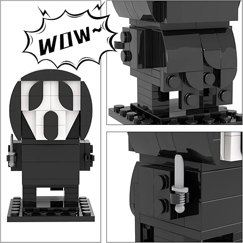 Miniatura 3 de -MOC - Juego de construcción de Halloween Scream Brick Mini Headz, bloques de construcción lindos creativos para niños, regalos para niños (104
