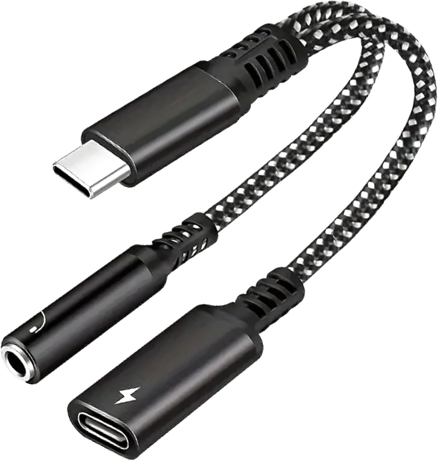 USB c to 3.5mm Headphone and Charger Adapter,2 in 1 USB C to Aux Audio Jack with PD Fast Charging Dongle Cable Cord for iPhone 15/15 Pro Max,Galaxy S23/S22/S21 Ultra, iPad Pro