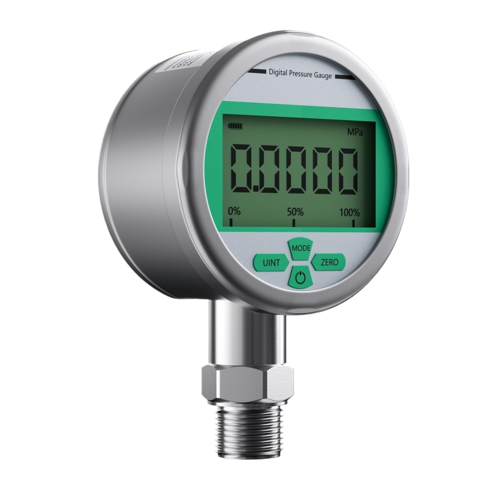 Manómetro digital, QD-SD-80 0-600bar 80 mm Manómetro de presión de aire y agua Acero inoxidable 304(-1-0 bar)