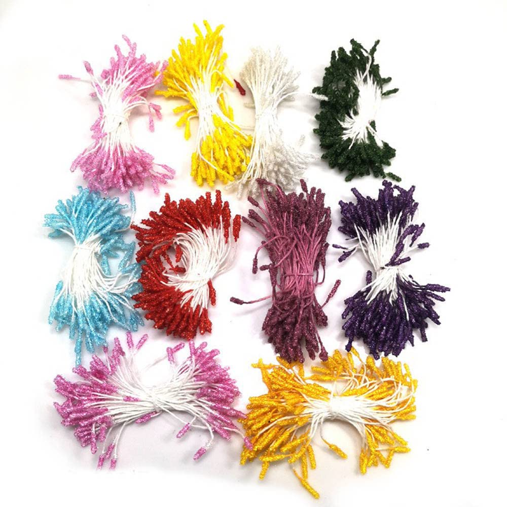 GIVBRO 100pcs Stami Fiore Pistillo di Perla FAI DA TE Fiore Fiore Centro Decorazione per Simulazione Fiore Nylon Calze Fiore Fare Accessori (#F