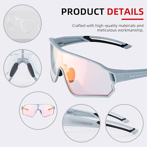 Miniatura 4 de ROCKBROS Gafas de sol polarizadas con protección UV para mujeres y hombres