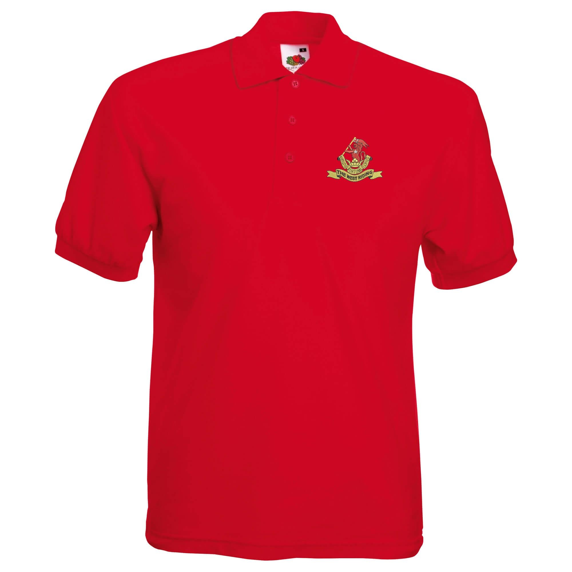 Pineapple Joe's Men's Red Duke Of Wellington's Regit Embroide Polo - Large