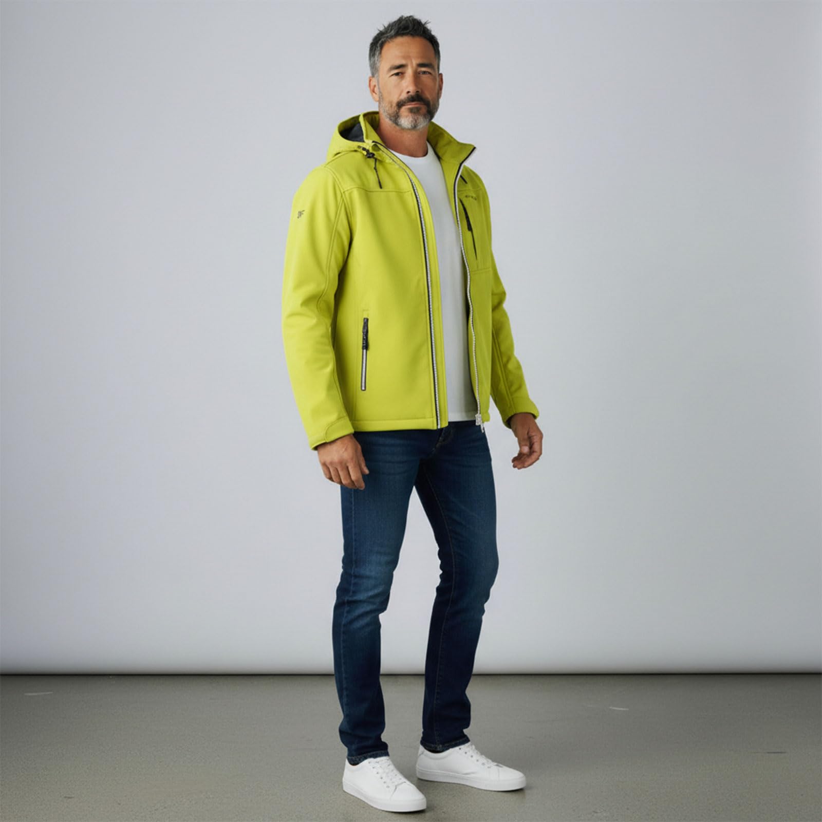 Dry Fashion Giacca softshell da uomo Amrum con fodera interna in pile – Giacca traspirante con cappuccio rimovibile
