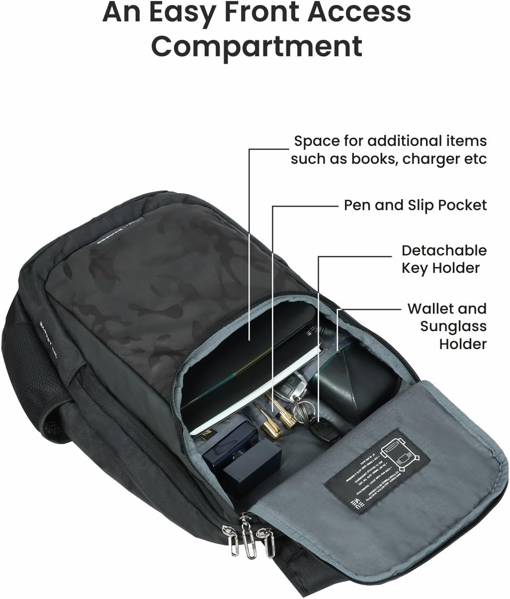 EUME Barret Massager Backpack For 15.6 Inch Laptop (Camo Black, 29L)