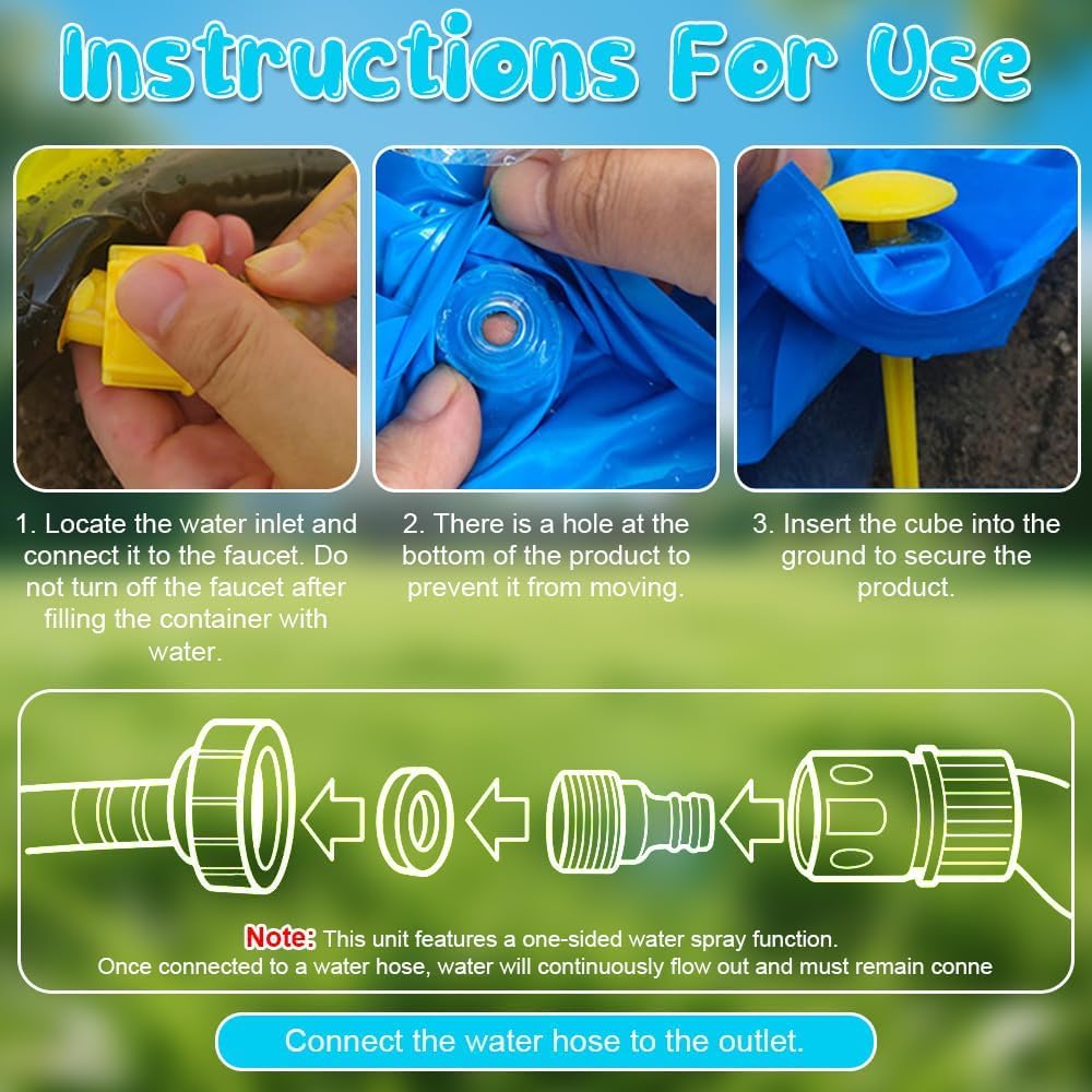 Wasserrutsche Tobogán Acuático de Jardín (4,8m), Pista Deslizante de Agua Infantil con 2 Bodyboards, Deslizador de Agua de Césped, Juegos de Agua para Niños y Verano al Aire Libre