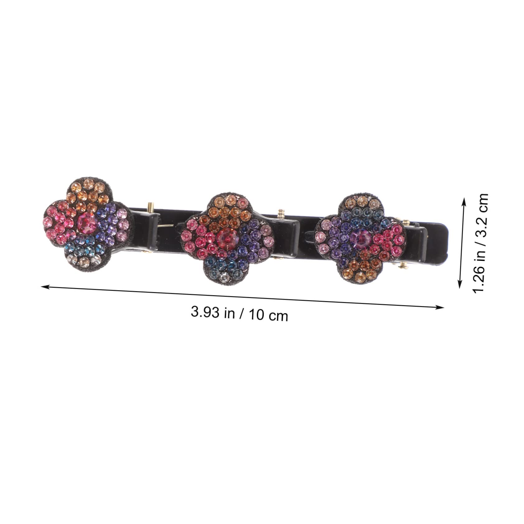 Abaodam 4er-set Haarspangen Für Frauen Geflochtene Strass-clips Haarspangen Für Mädchen Modisches Accessoire 7 Stück X 4