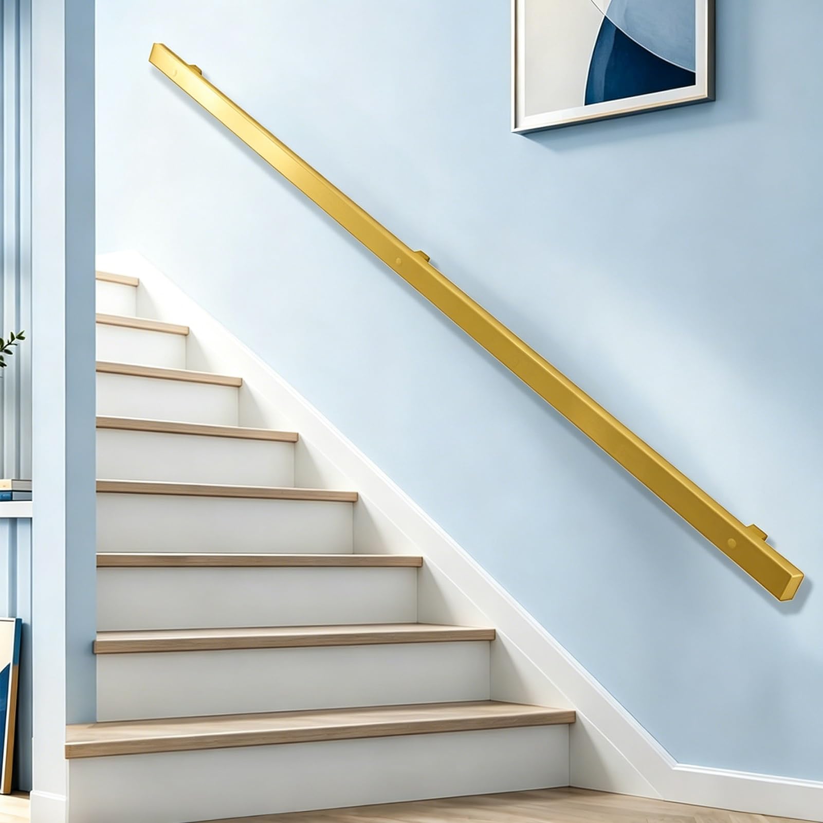 Drsyffsup One Color Modern Stairs Handrail For Lofts Kindergarten Home Corridor - Gold