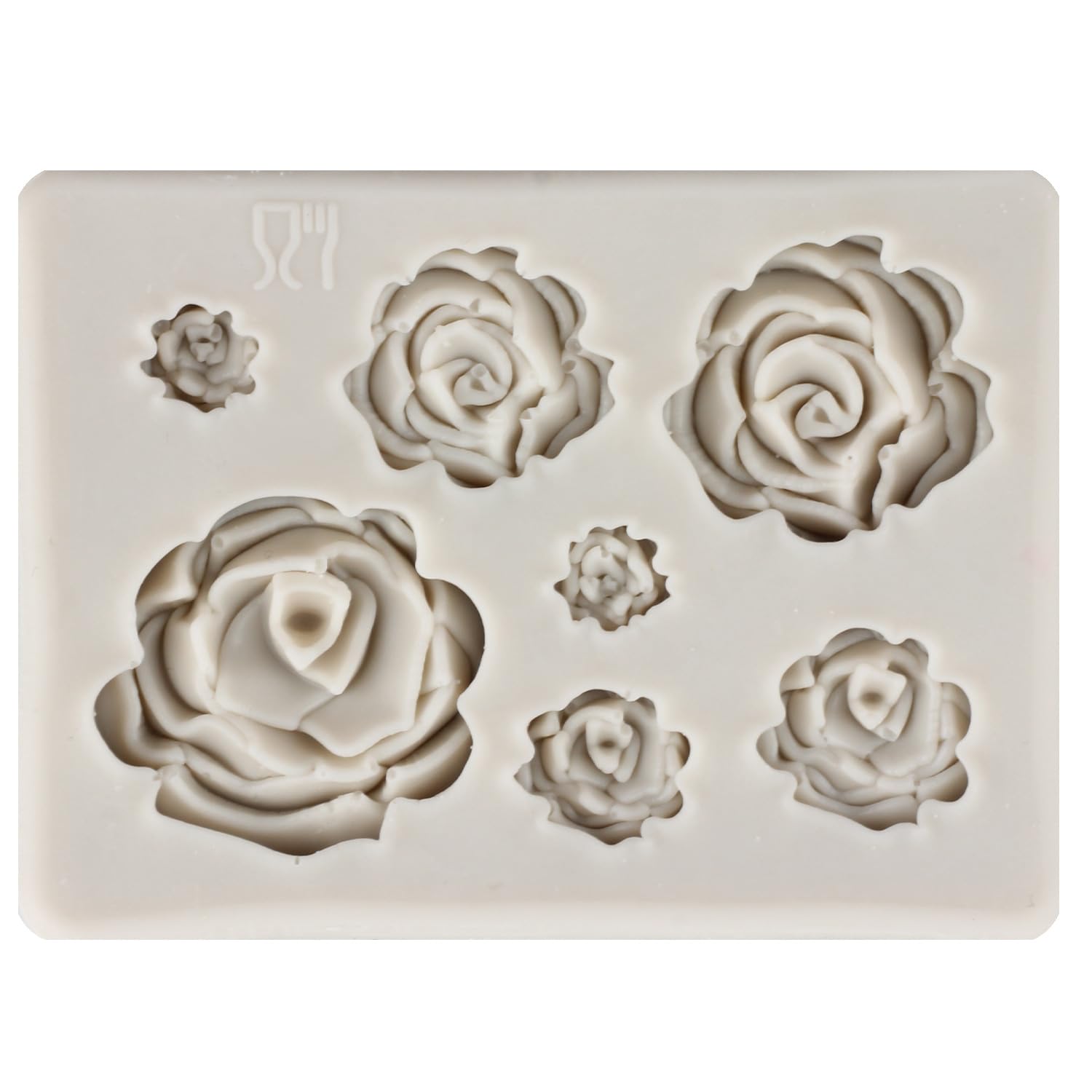Mujiang Set 4 Stampi In Silicone A Forma Di Rosa Per Torte, Cioccolato, Pasta Di Zucchero - Alimentari, Dimensioni Variabili (6-9 Cm) - 5