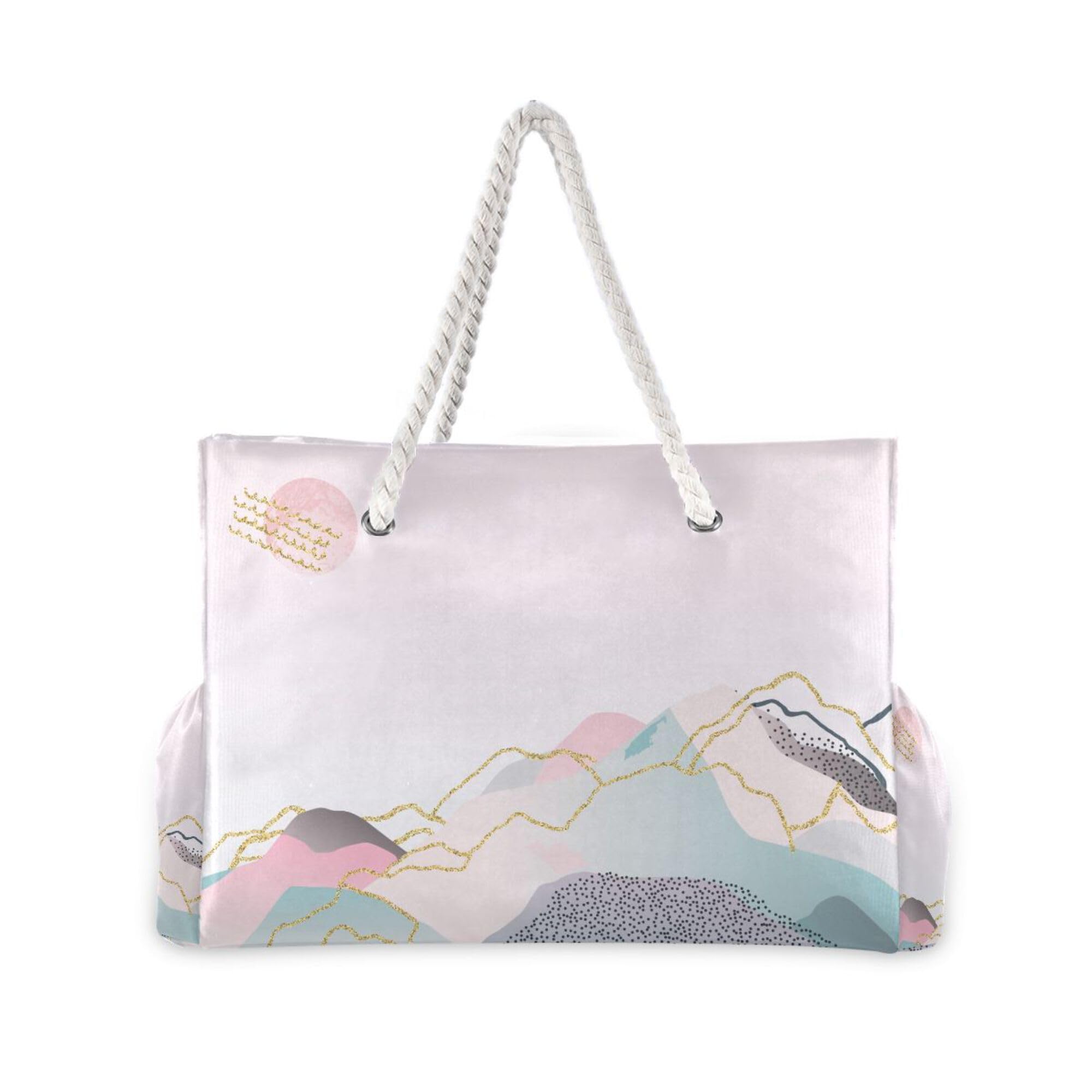 ALAZA Große Strandtasche für Damen, Kaktusgrün, Sukkulenten, Pflanzen, Blumenmuster, sanddicht, Strandtasche, wasserdicht, mit Reißverschluss, Nasstaschen, Reise-/Fitness-/Schwimmtasche
