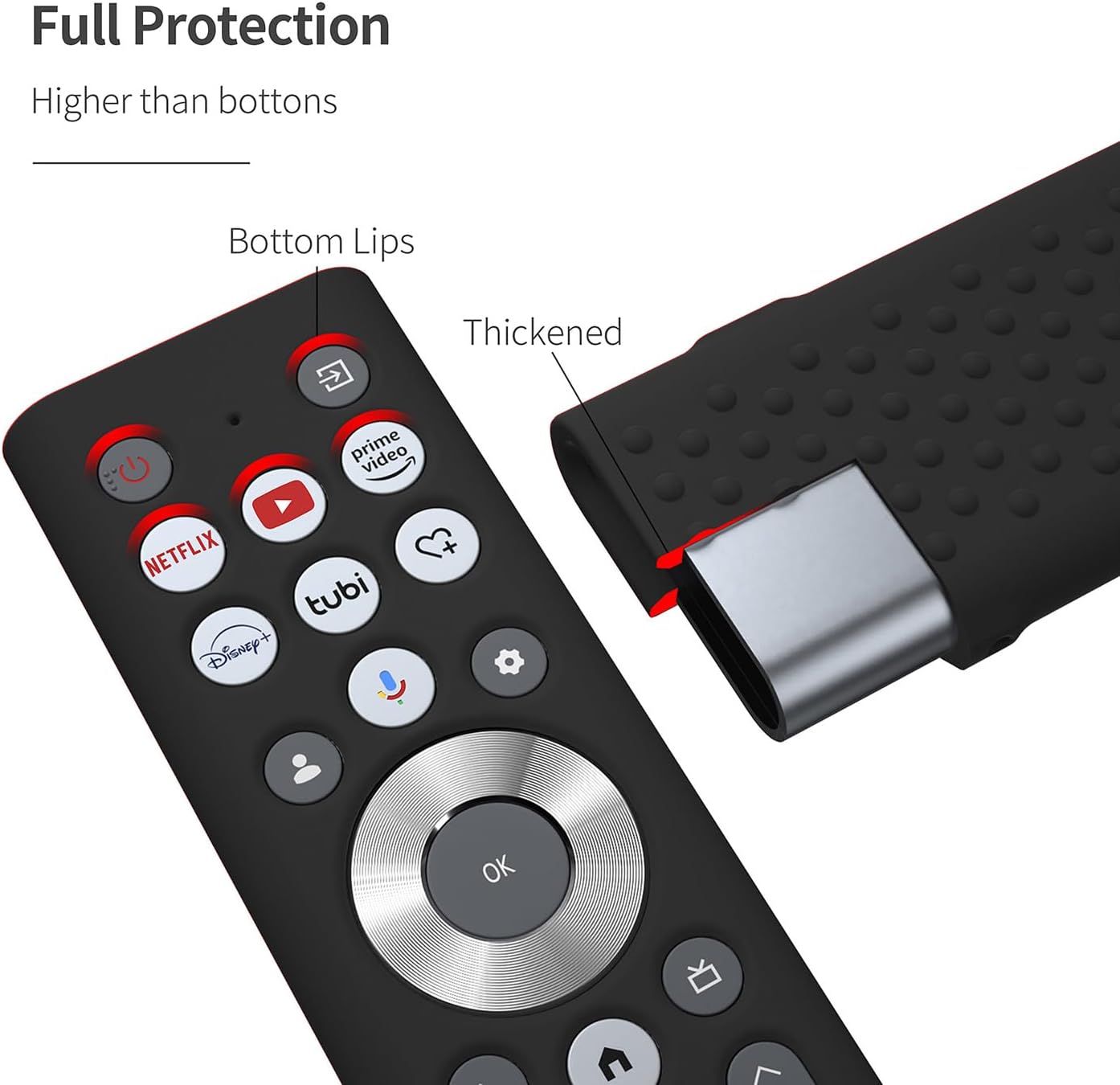 Silicone Cover for Hisense Remote Control ERF6A80 ERF6F80H ERF6G80H Protective Remote Cover Compatible with Hisense U6 U7 U8 U9 Series 4K UHD Smart TV (Black) image 3