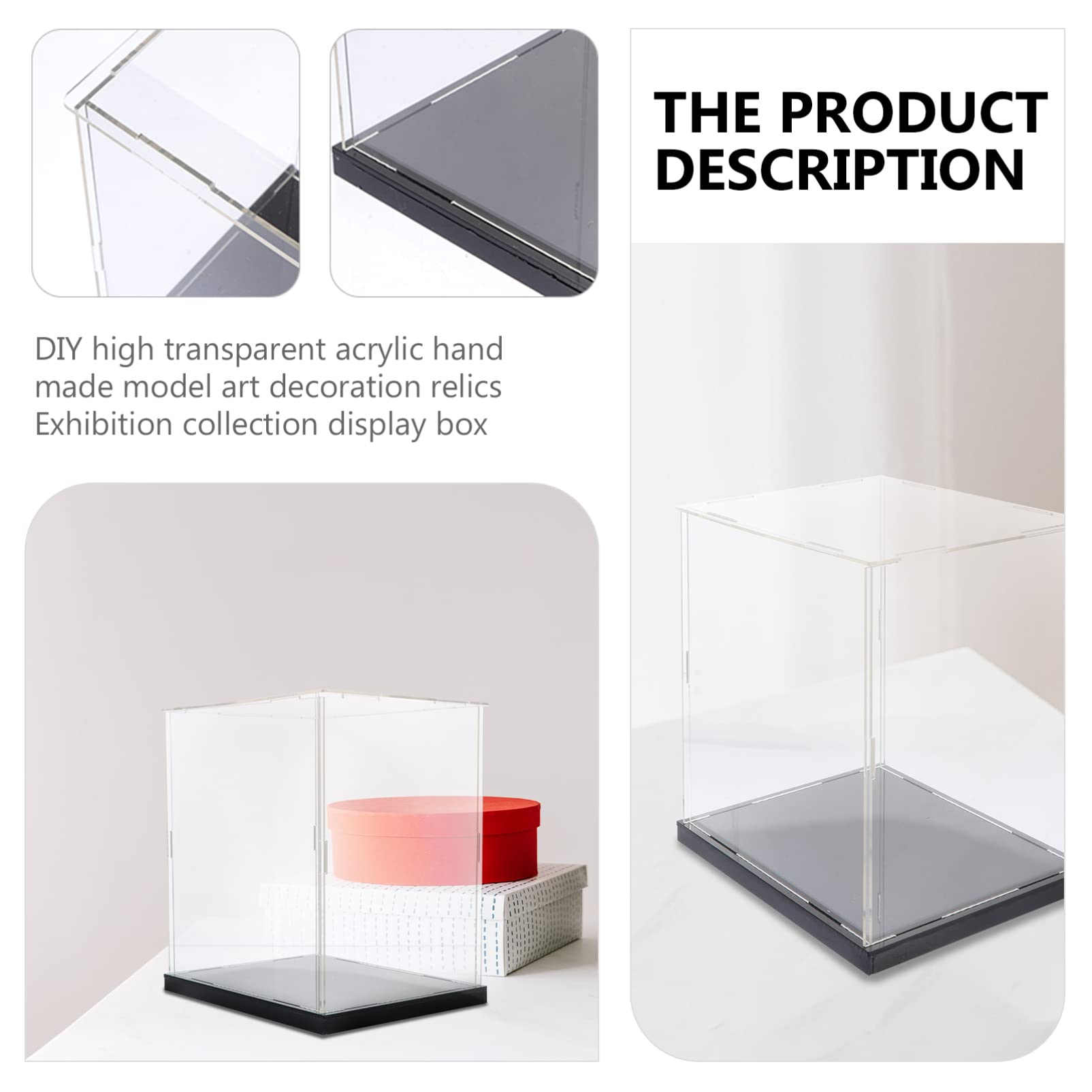 TOPBATHY Espositore Acrilico Trasparente per Articoli da Collezione Modelli in Acrilico per Decorazione Casa e Ufficio 24x17x16cm