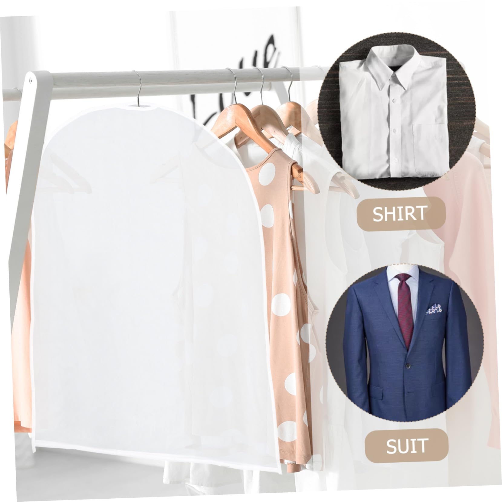 10 piezas Protectoras para Ropa de Hogar Fundas Translúcidas Polvo para Abrigos y Trajes Cubre Armario Reutilizable de EVA Premium sin Cremallera Diseño Ligero y para