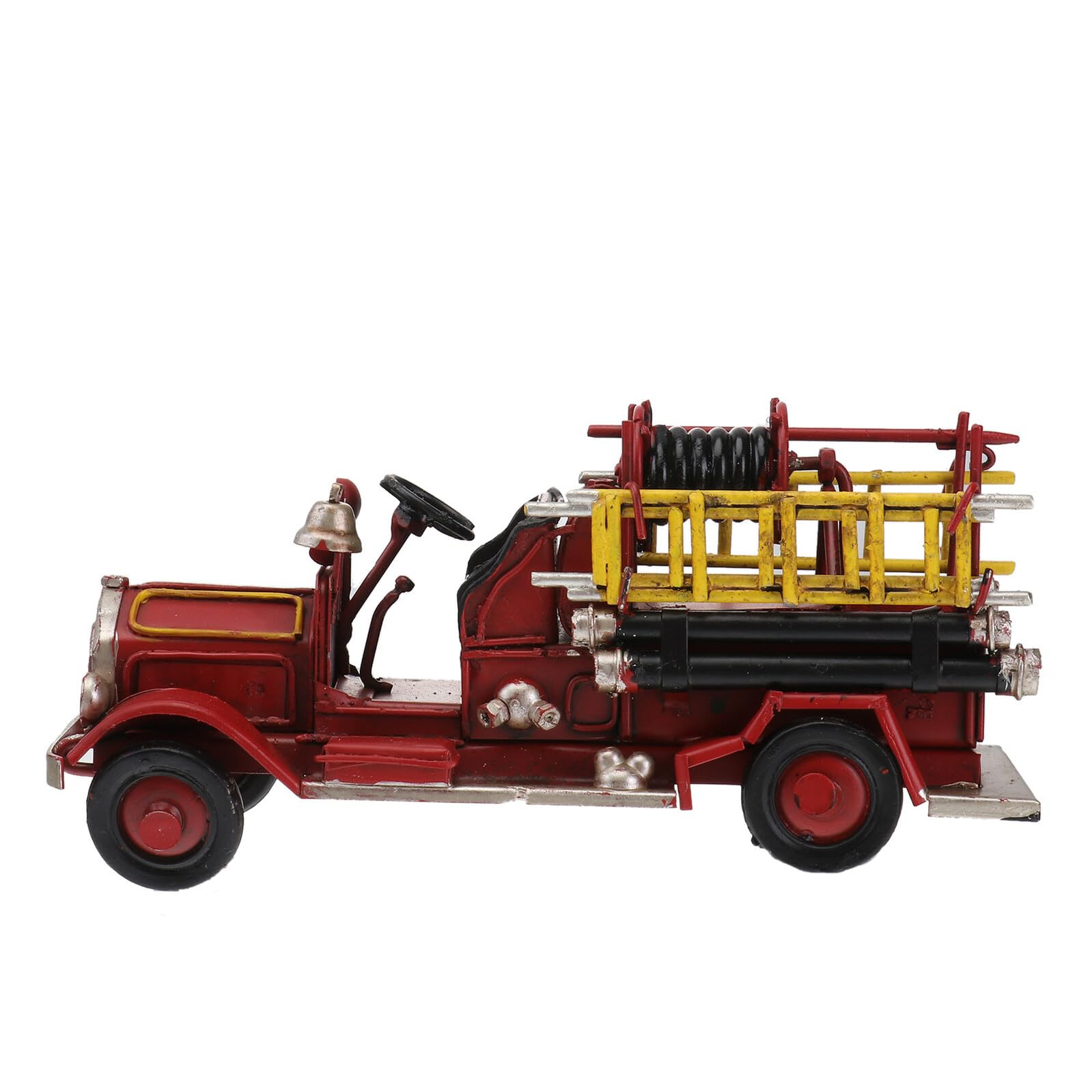 TOYANDONA Miniatur Feuerwehrauto Modell Schmiedeeisen Retro Metallhandwerk Heimdekoration Vintage Kunstvoll Gestaltetes Schreibtischaccessoire