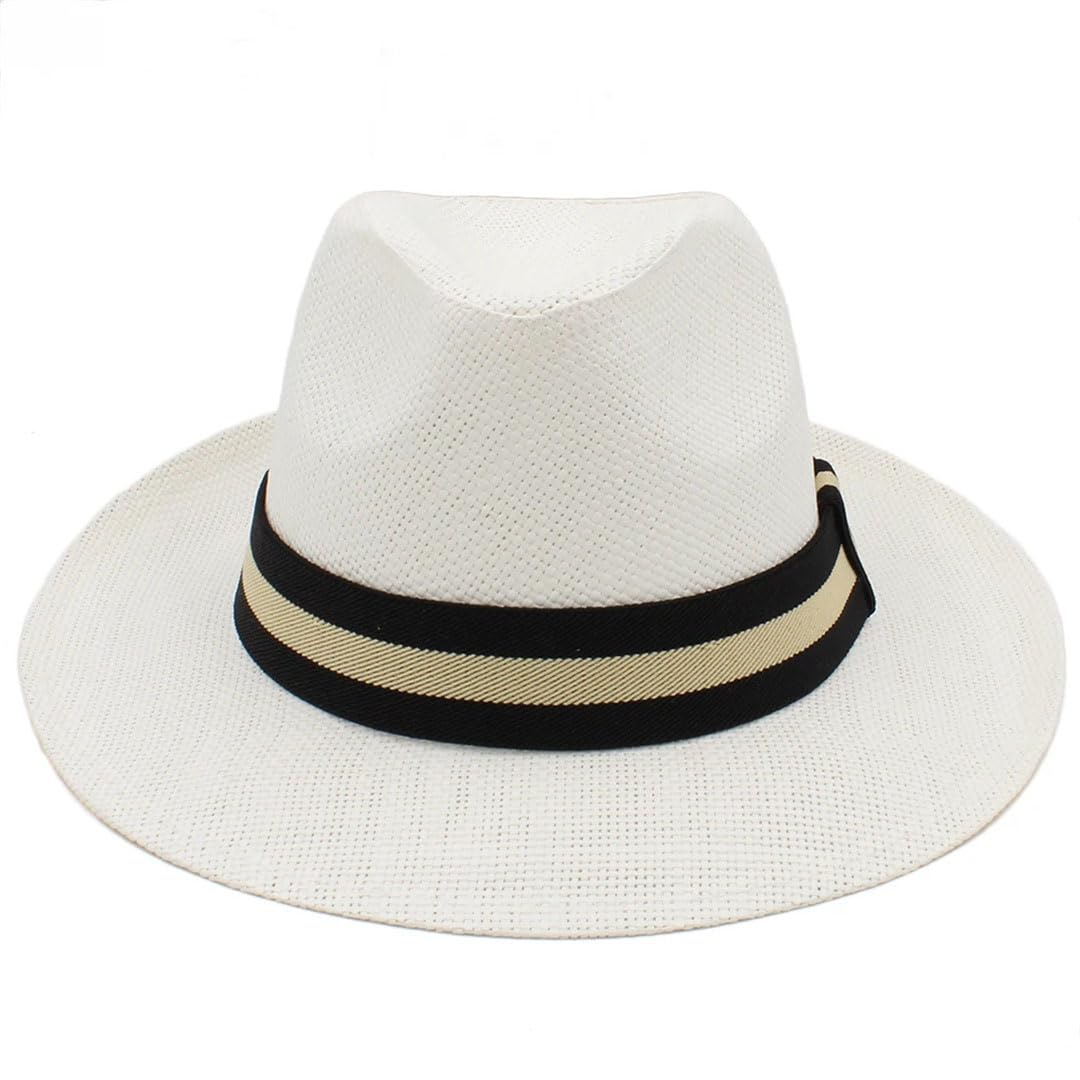 Cappello da sole classico a tesa larga da uomo e da donna, in paglia