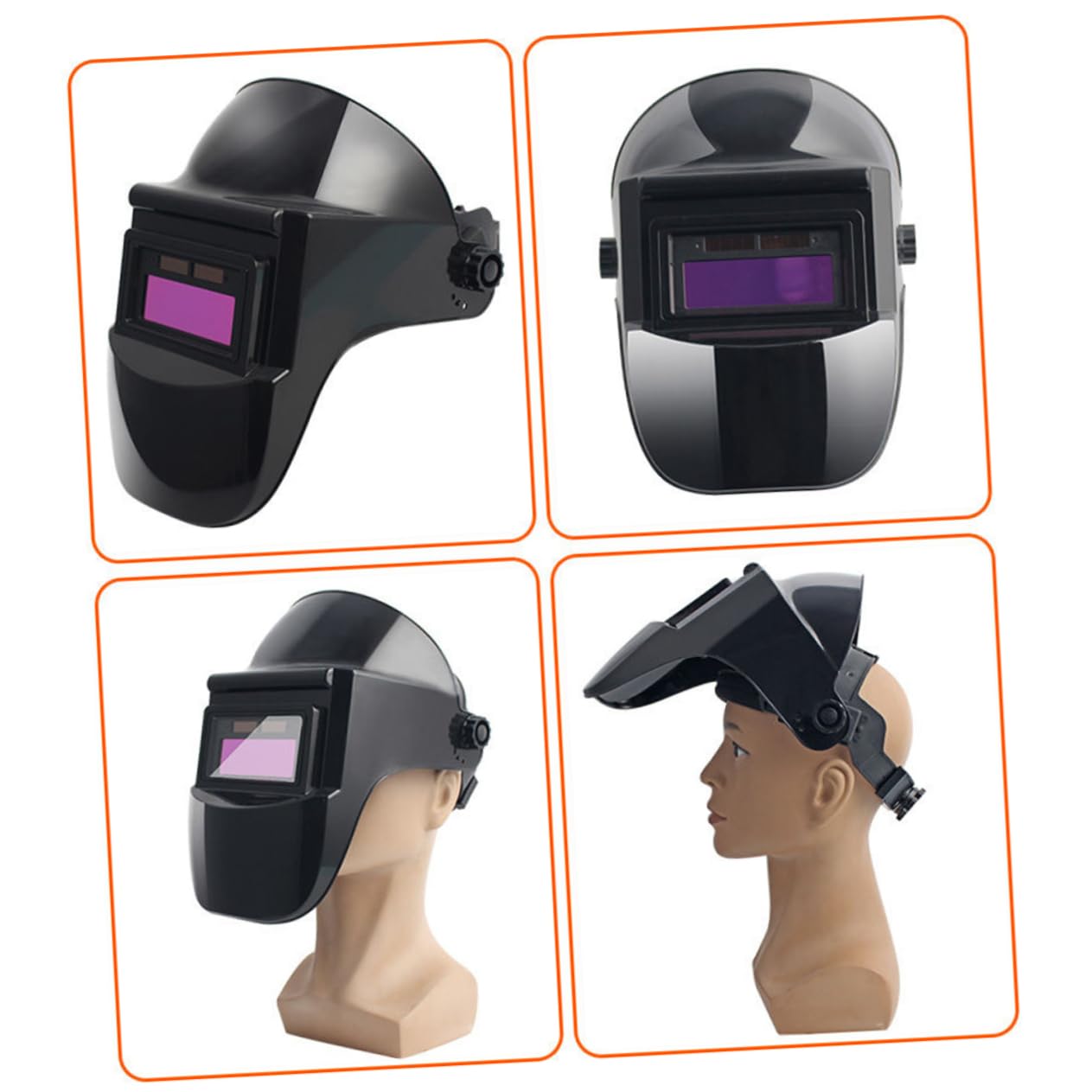 HOMSFOU Maschera per Saldatura Automatico Oscuramento Lcd Leggera in PC Nero Protezione Viso per Lavori di Saldatura