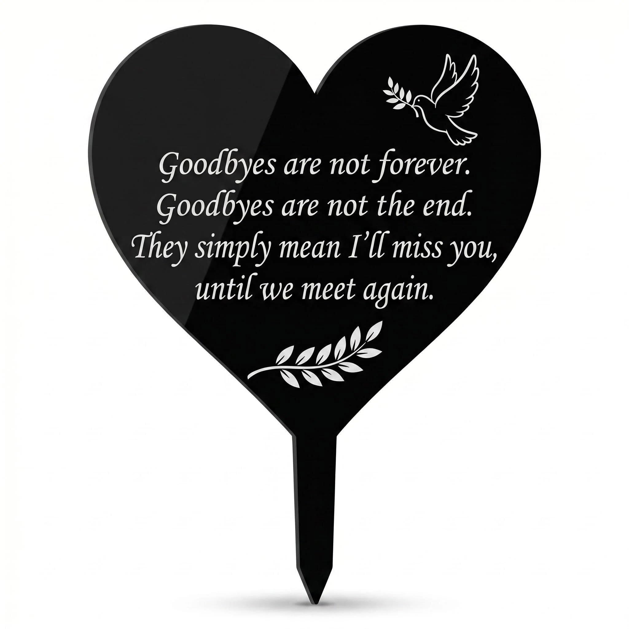 RARITYLL Garden Memorial Heart Plaque,Waterproof Grave Marker Decoration,Remembrance Stake for Outdoor,Tribute,Plant Marker for Loved Ones, Pet,Outdoor Tribute