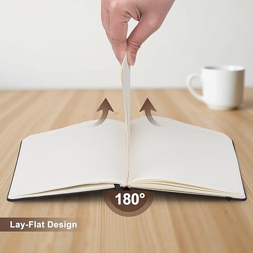 Miniatura 4 de ViVin Cuadernos rayados, paquete de 3 unidades, (negro, azul marino, marrón), 192 páginas, medianos de 5.5 x 8.3 pulgadas, con rayas universitarias,