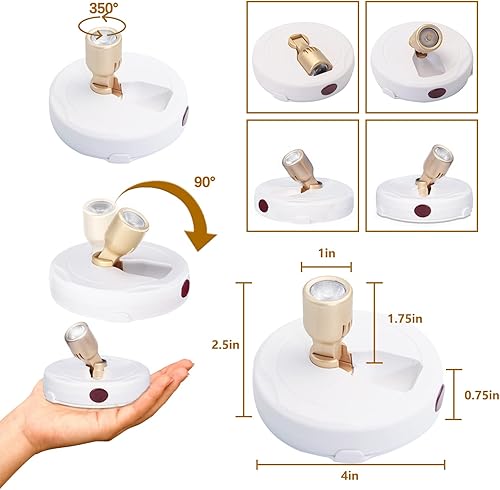 Miniatura 5 de Focos que funcionan con pilas, luz de imagen inalámbrica, iluminación de acento regulable, luces LED inalámbricas, luces adhesivas con control