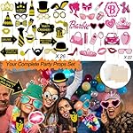 Bulk Large Premium Photo Booth Props Set for Adult Teens, Funny Hats and Large Glasses, Crystal Crown, Inflatable, Card Cutout Props, Photo Booth Prop for All Occasions - Image 5