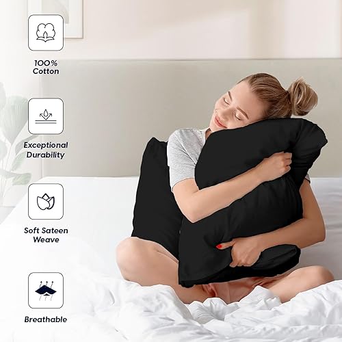 Vista 33 de SGI Bedding 600 hilos 100% algodón egipcio fundas de cojín y funda de almohada 01-Blanco