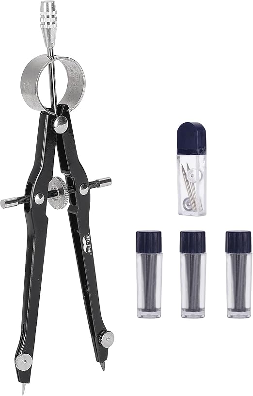 Mr. Pen- Professional Compass with Lock, Black, Compass for Geometry, Drafting Compass, Precision Compass Math, Geometry Compass, Compass Drawing, Compass with Wheel, Metal Compass Geometry