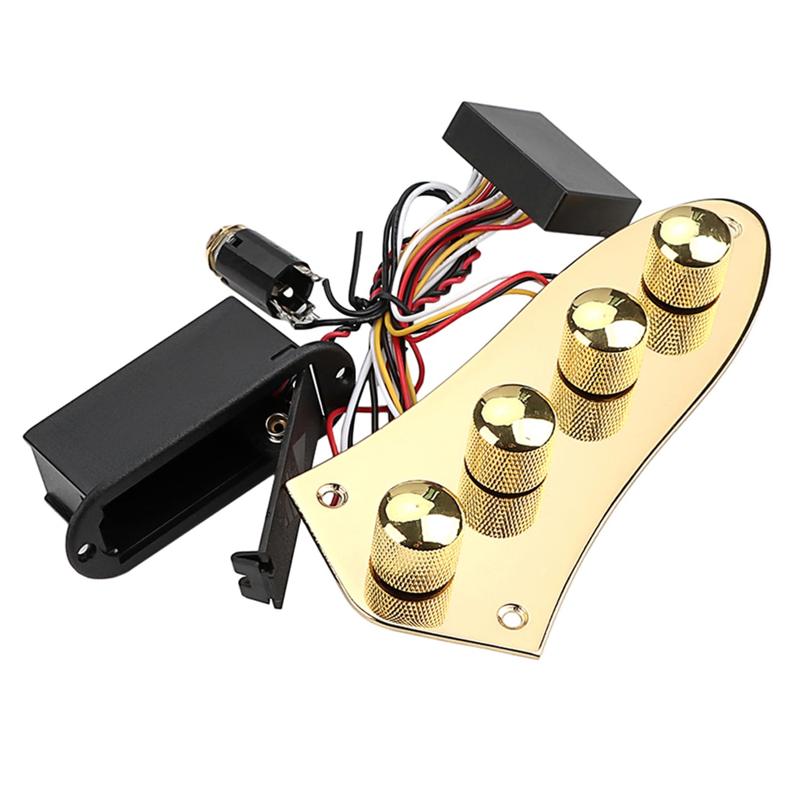 Piastra controllo per chitarra per parti ricambio per chitarra Set piastre controllo Interruttori a 4 Set precablato in metallo caricato